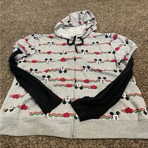 Disney Mickey Mouse, rainbow heart, full zip hoodie plus size junior’s 3X